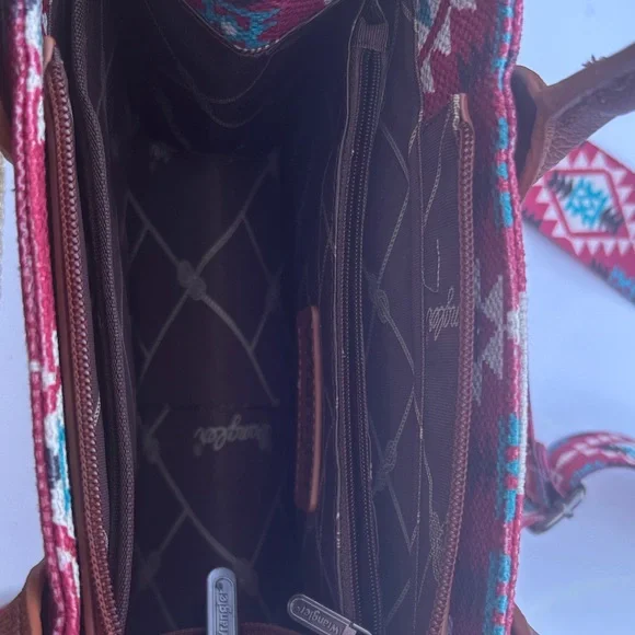 Wrangler Red and Brown Patterned Women's Bag - Picture 6 of 6
